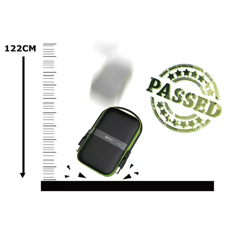 SILICON POWER Armor A60 - kiintolevy - 4TB - ulkoinen (kannettava) - 2.5 (6,4 cm) - USB3.0 - musta (SP040TBPHDA60S3K)