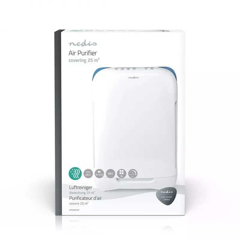 Nedis AIPU200CWT ilmanpuhdistin 25 m² 54 dB 50 W valkoinen
