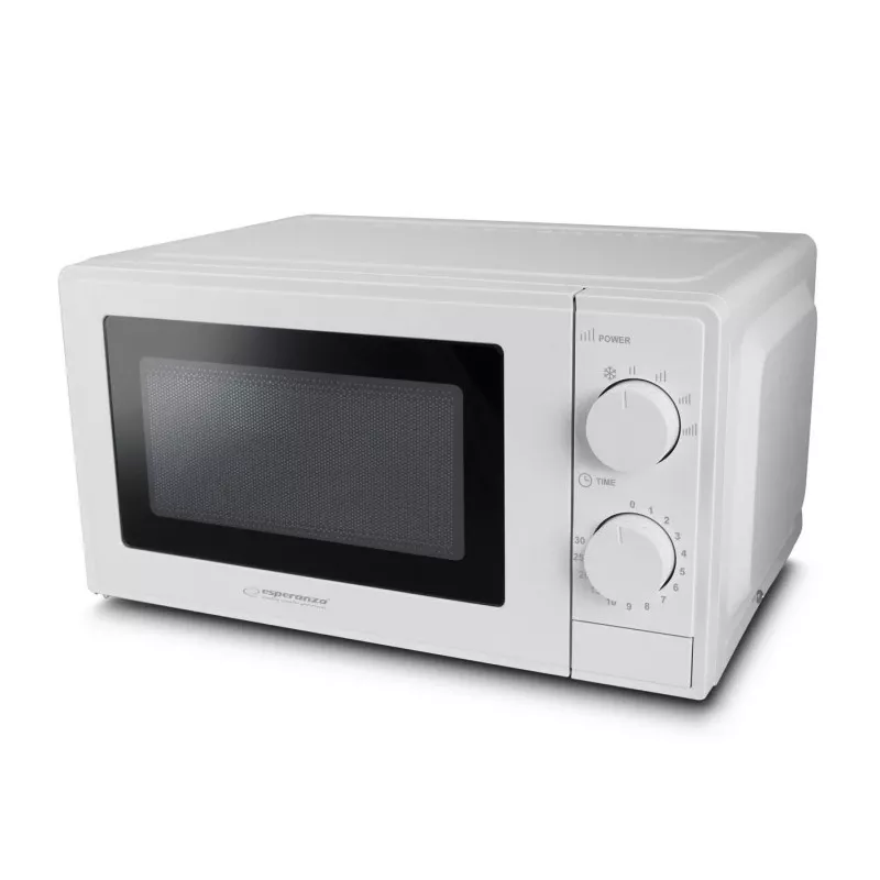 Esperanza ESTOFADO EKO011W perusmikroaaltouuni, pöytämalli, 20 l, 700 W, 5 tehotasoa, 24,5 cm pyörivä lautanen, valkoinen