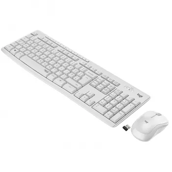 Logitech MK295 Silent - näppäimistö-hiiri-sarja - langaton - 2,4 GHz - italialainen - cremevalkoinen