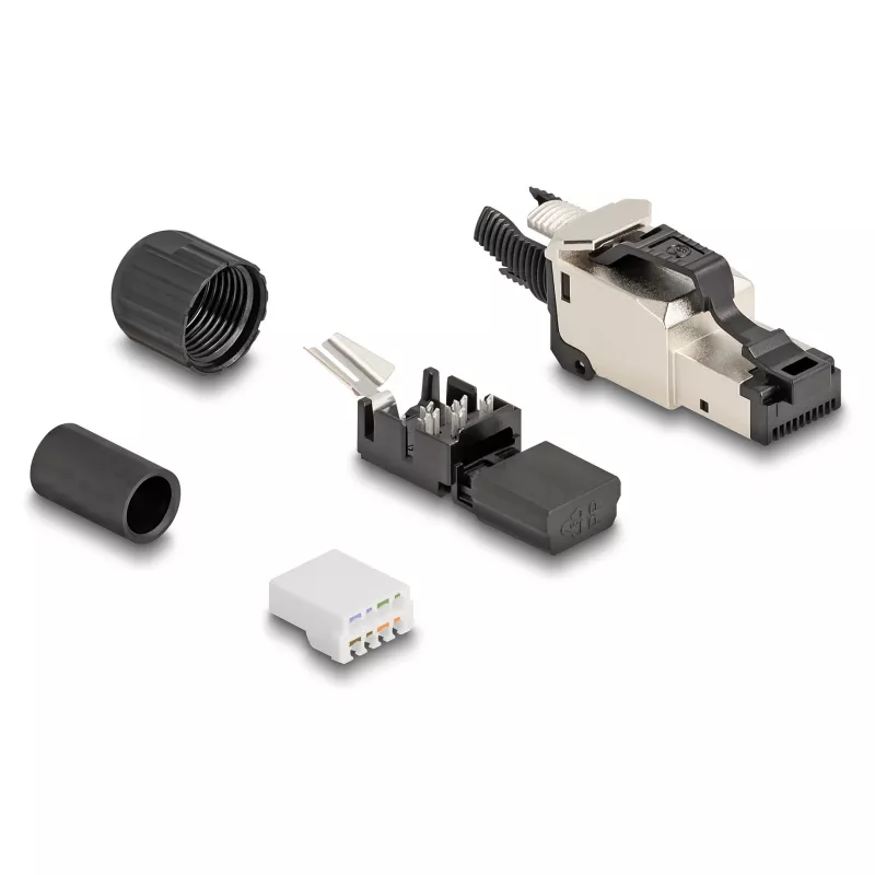 DeLOCK 86017 kaapeliliitin RJ45/LSA musta hopea uros