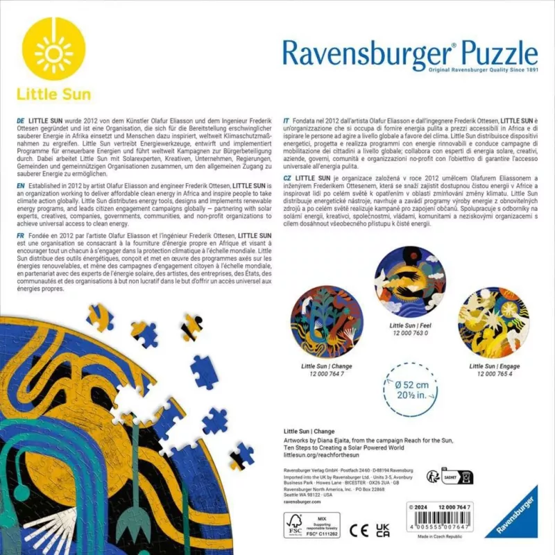 Väripalapeli Ravensburger Little Sun - Change, 500 palaa, malli 12000764