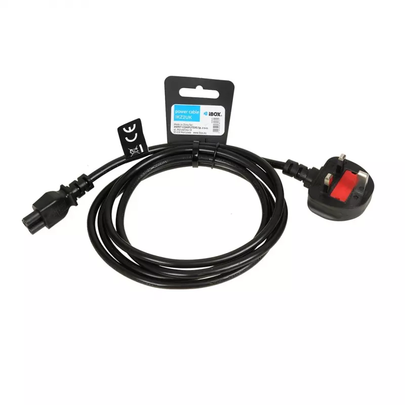 Virtajohto IBOX Clover VDE 1,8 m UK-pistokkeella