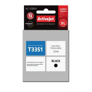 Activejet AE-33BNX värikasetti (korvaa Epson 33XL T3351; Supreme; 22 ml; musta)