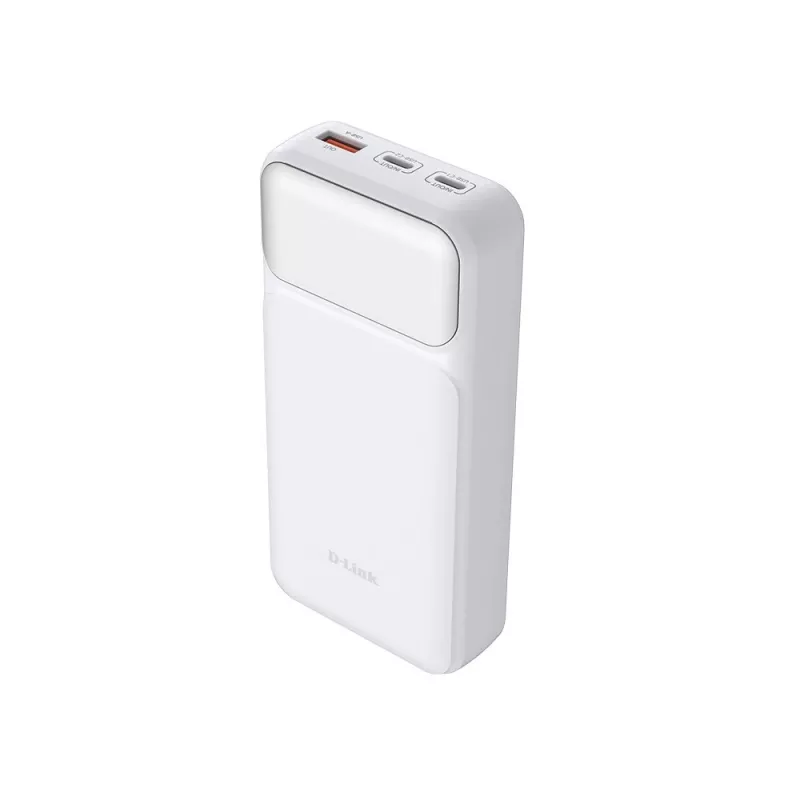 Varavirtalähde D-Link DPP-201 — 20000 mAh, 1× USB-A, 2× USB-C, valkoinen