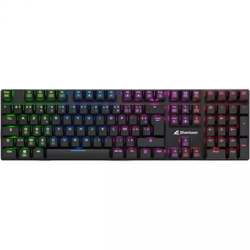 PureWriter RGB, pelinäppäimistö musta, FR-asettelu, Kailh Choc Low Profile Blue