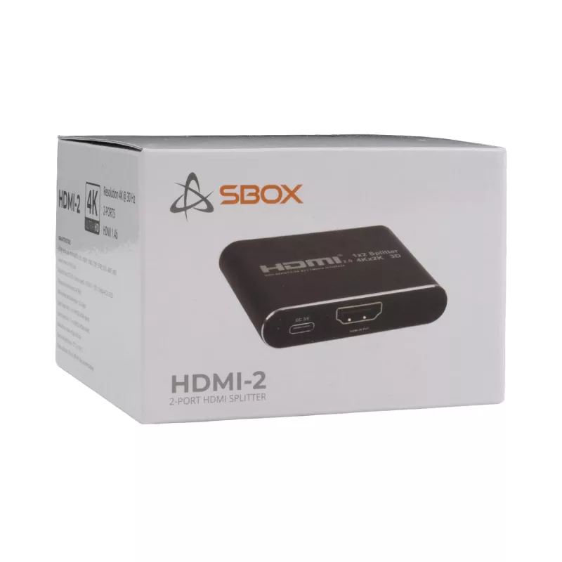 Sbox HDMI-2 HDMI-jakaja 1x2 4K@30 Hz
