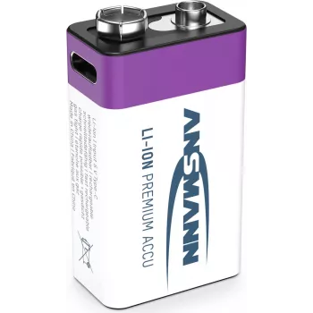 Ansmann ANS 1315-0005 - Li-Ion-akku 9V-paristo 340 mAh 9 V 1 kpl:n pakkaus - ladattava akku