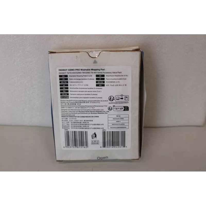Ecovacs D-CC03-2115SO pestävät puhdistuslevyt, 3 kpl, vaurioitunut pakkaus