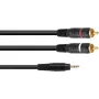 Audio-adapterikaapeli Omnitronic 3,5 mm plugi - 2×RCA, 3 m (malli 30225149)