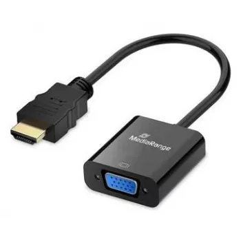 MEDIARANGE HDMI–VGA HD15 -videomuunnin 20 cm musta - muunnin - HDMI (MRCS231)