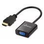 MEDIARANGE HDMI–VGA HD15 -videomuunnin 20 cm musta - muunnin - HDMI (MRCS231)