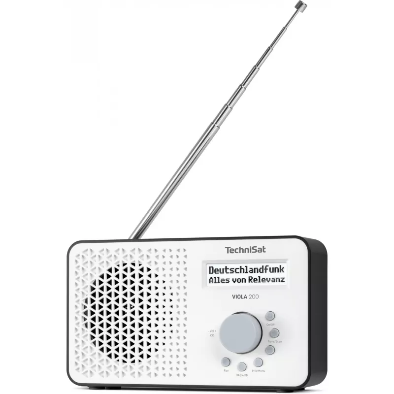 TechniSat VIOLA 200 DAB+ digitaalinen radiokello, valkoinen/musta