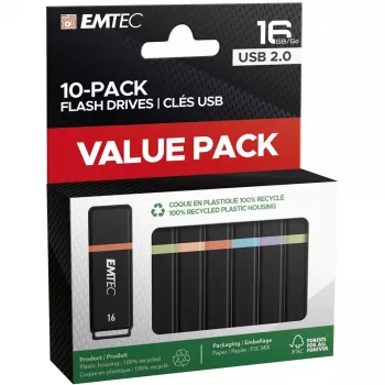 EMTEC USB 2.0 K100 16GB P10 USB-muistitikut 10 kpl (ECMMD16GK102P10) - 16 GB