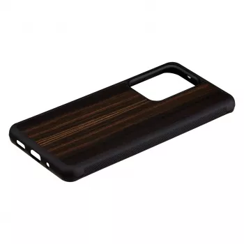 man and wood -puhelinkotelo Galaxy S20 Ultra eebenpuumusta — suojaava älypuhelinkotelo