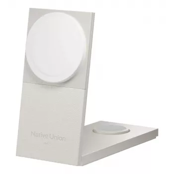 Langaton laturi Native Union Rise 3-in-1 Qi2 — USB, 2 m kaapeli, vaaleanharmaa (hiekkakivi)