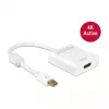 DeLock Mini DisplayPort 1.2 > HDMI (ST-BU) -sovitin 4K valkoinen