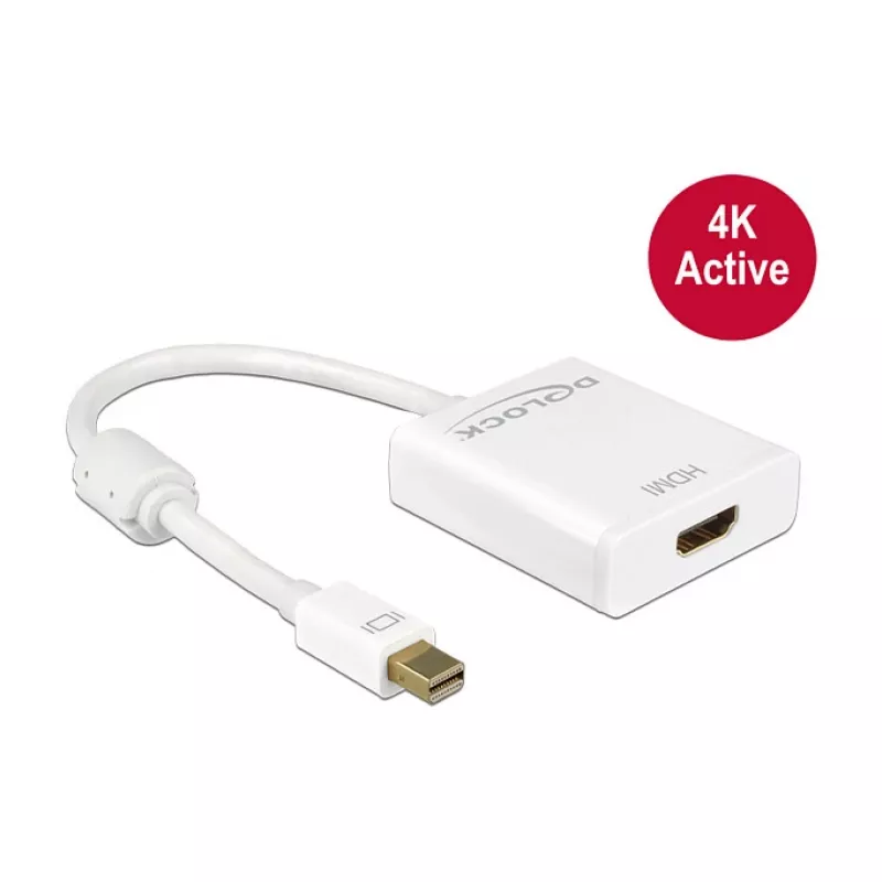 DeLock Mini DisplayPort 1.2 > HDMI (ST-BU) -sovitin 4K valkoinen