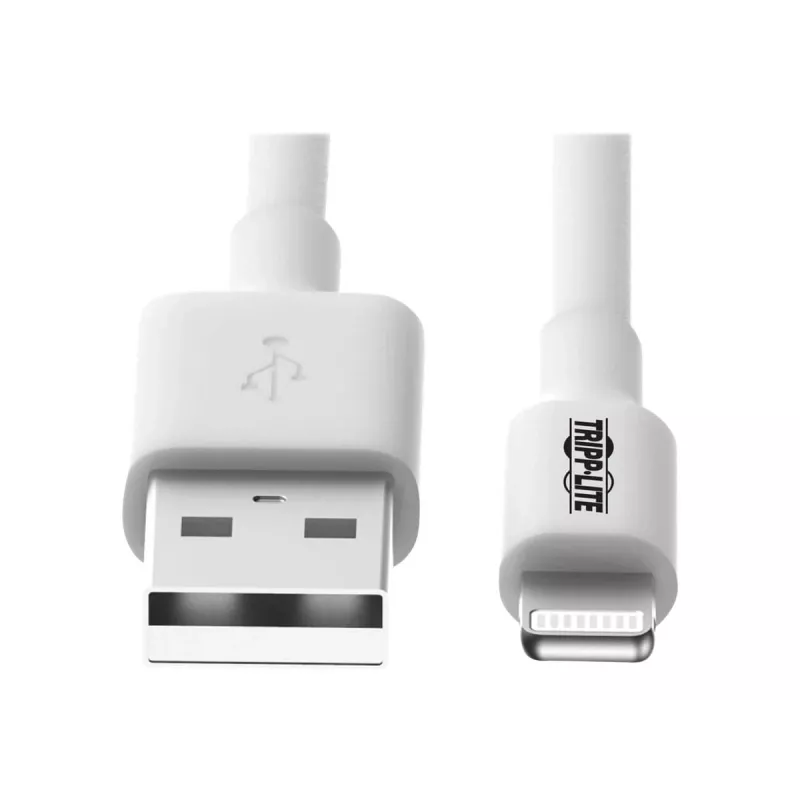 Eaton Tripp Lite Series USB-A - Lightning synkronointi-/latauskaapeli (M/M) - MFi-sertifioitu, valkoinen, 6 ft. (1,8 m) - data-/virtakaapeli - USB uros - Lightning