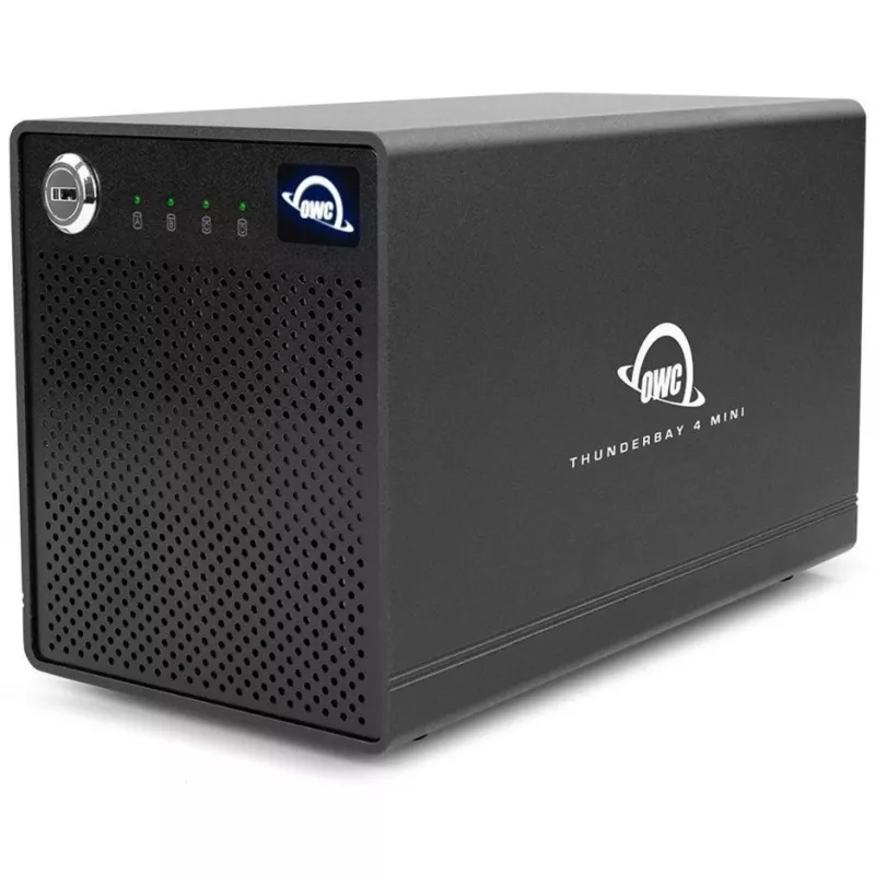 ThunderBay 4 mini, asemakotelo musta, ammattimainen 4 aseman HDD/SSD-Thunderbolt-3-kotelo