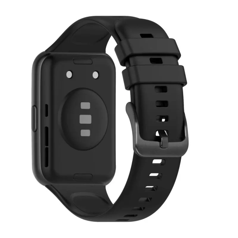 Silikoniranneke FIXED Huawei Watch Fit 2 – musta, vaihtoranneke pehmeä joustava