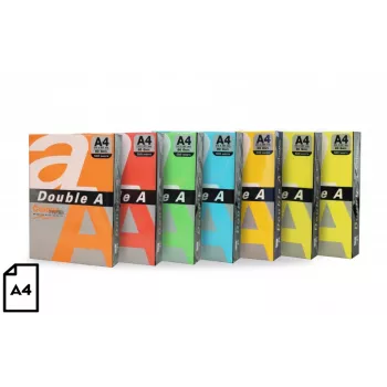 Farbpapier Double A, 80 g, A4, 100 arkkia, Rainbow 5, 5 väriä