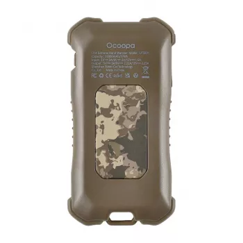 Sähkölämmitin Ocoopa UT3201 Camouflage — kannettava keraaminen tilalämmitin 10 000 mAh:n varavirtalähteellä ja jopa 18 tunnin käyttöajalla