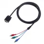 SBOX VGA–3×RCA-kaapeli VGA-1022 M/M 2 m, VGA-uros kolmeen RCA-composite, 2 metrin pituus