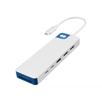 Hyper HyperDrive Flex 9-porttinen Dual-4K-HDMI-telakka, valkoinen/sininen | HD4103BUGL | HDMI-liitäntöjen määrä 2