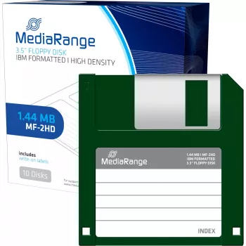 Levyke MediaRange MR200 3,5 tuumaa 1,44 MB 10 kpl pakkaus, punainen ja keltainen