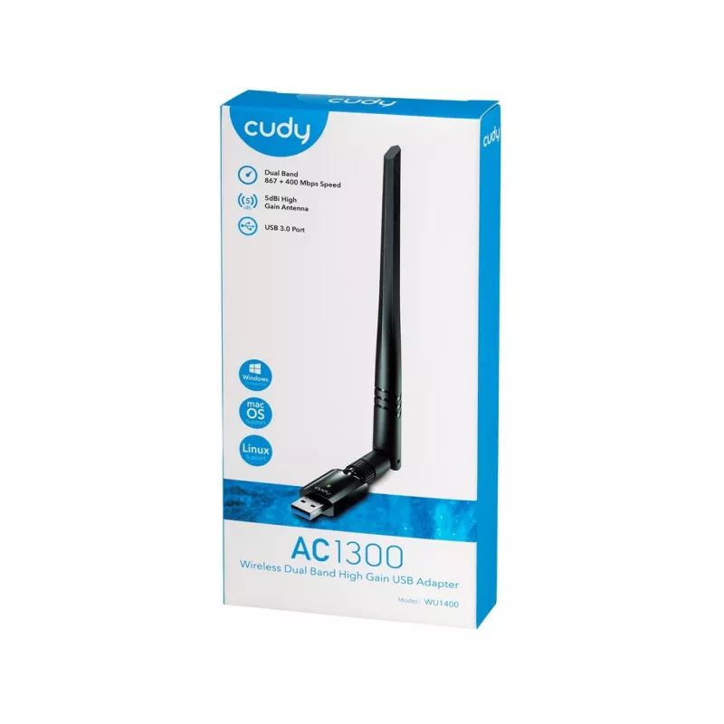 Verkkokortti Cudy WU1400 WLAN 867 Mbit/s USB dualband Wi-Fi 5