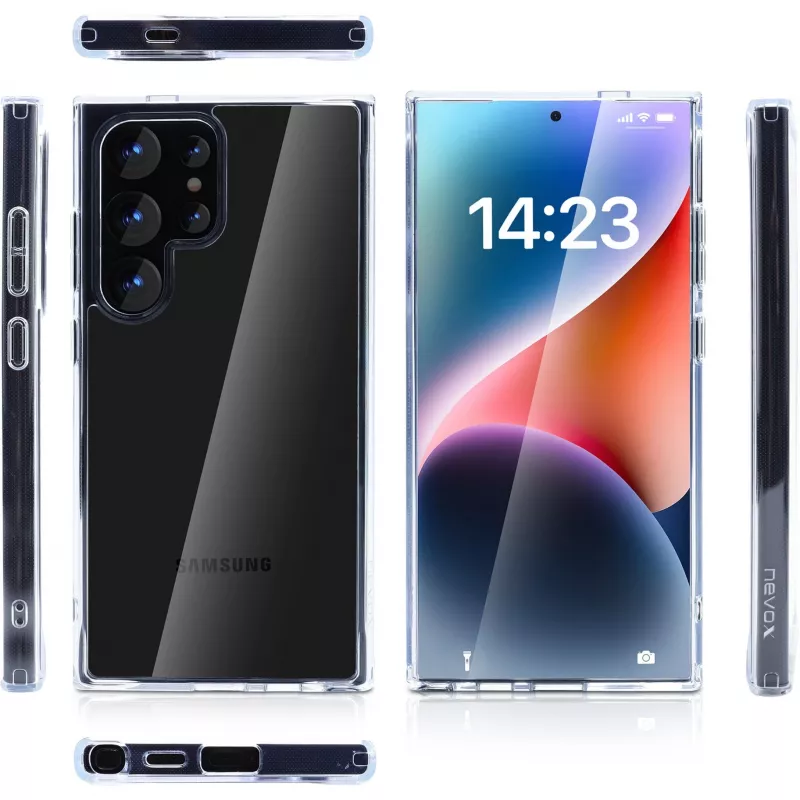 Suojakotelo nevox StyleShell SHOCKFlex Galaxy S25 Ultra läpinäkyvä 6,8 tuumaa