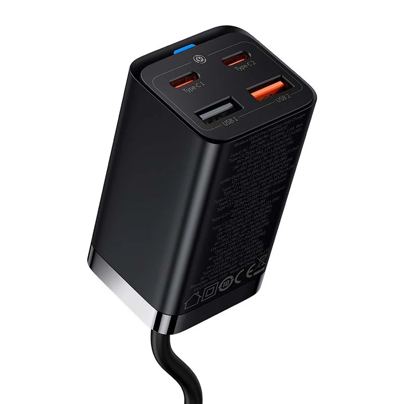 Baseus GaN3 Pro laturi matkapuhelin tabletti musta AC sisätila 15V 3A