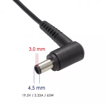 Akyga AK-ND-58 kannettavan tietokoneen virtalähde 19,5 V / 3,34 A, 65 W, 4,5 x 3,0 mm liitin nastalla, Dell