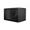 Lanberg WF01-6406-10B 19 tuuman seinäkiinnitteinen laitekaappi, 6U, 600x450x368 mm, lasiovi, 60 kg, musta