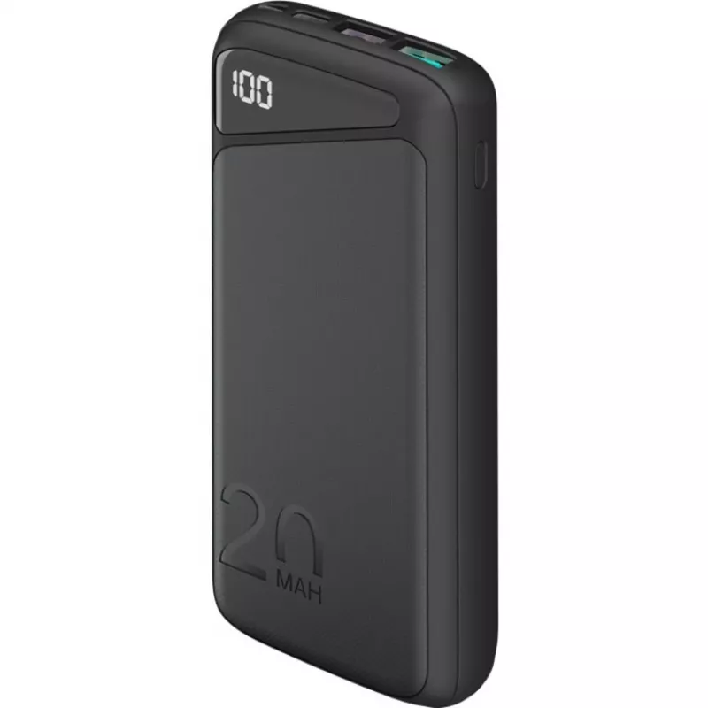 Pikalatausvaravirtalähde 20 000 mAh (musta, PD, Quick Charge 3.0, Super Charge)