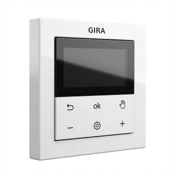 Digitaalinen huonetermostaatti Gira System 3000 Bluetooth, valkoinen, LCD-näyttö