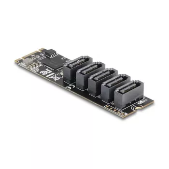 Sisäinen SATA-sovitin DELOCK 64241 M.2 (Key B+M) 5x SATA:an JMicron JMB585:llä, LED-ilmaisimet, PC:lle