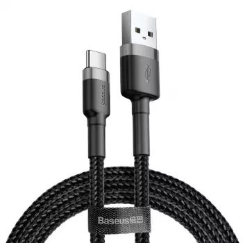 Baseus Cafule USB USB-C 3A 1m (harmaa-musta)