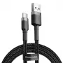 Baseus Cafule USB USB-C 3A 1m (harmaa-musta)