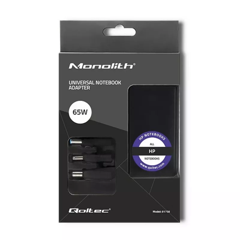 Virtalähde Qoltec 51758 sisäkäyttöön 65 W musta