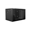 Lanberg WF01-6406-10B 19 tuuman seinäkiinnitteinen laitekaappi, 6U, 600x450x368 mm, lasiovi, 60 kg, musta