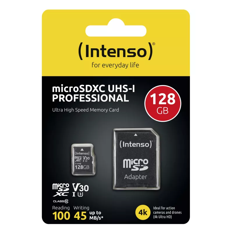 MUISTI MICRO SDXC 128GB C10/W/ADAPTERI 3433491 INTENSO