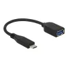 USB-kaapeli DeLOCK USB 3.1 Gen 2 Type-C/Type-A 0,1 m musta
