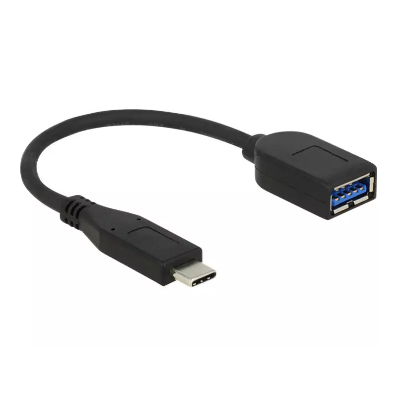 USB-kaapeli DeLOCK USB 3.1 Gen 2 Type-C/Type-A 0,1 m musta