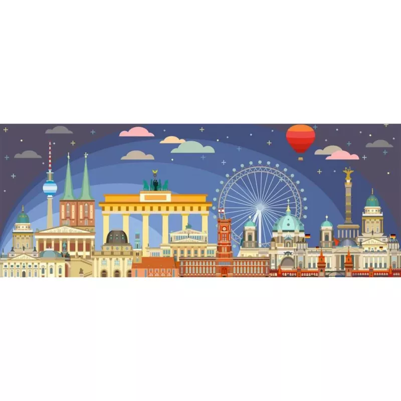 Palapeli Ravensburger Panorama yö Berliinissä 1000 palaa, panoramaformaatti