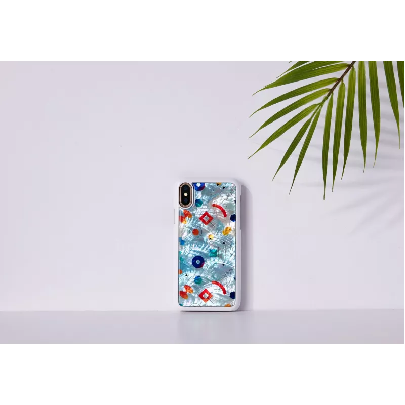 iKins puhelinkotelo iPhone XS / iPhone X S – white poppin rock suojaava takakansi