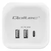 Jatkojohto QOLTEC 52548 3× AC-pistorasialla ja USB-liitännällä