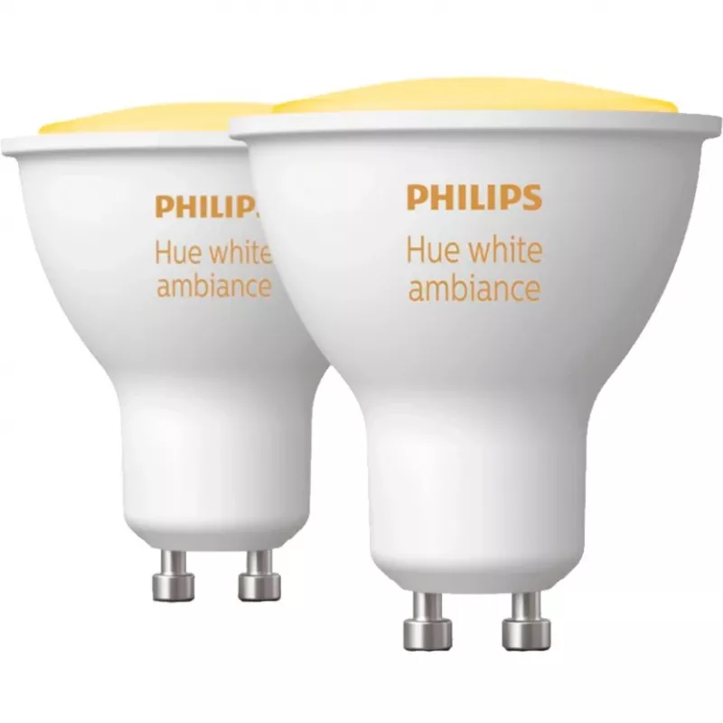 LED-GU10-lamput tuplapakkaus ja Hue Bridge – Philips Hue White Ambiance, korvaa 35W