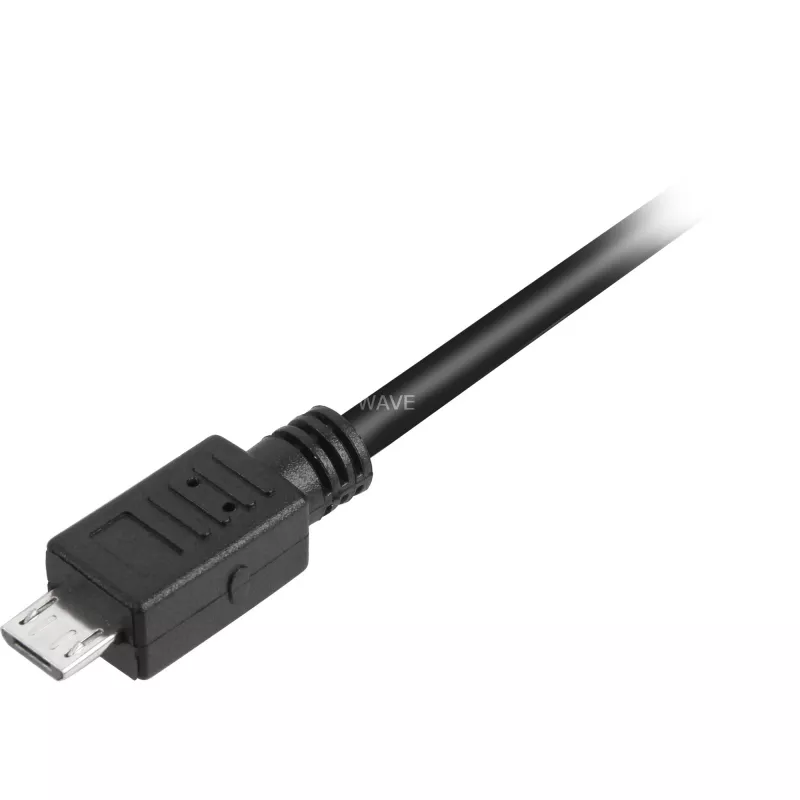 USB 2.0 kaapeli, USB-A uros > Micro-USB uros (musta, 2,0 metriä)